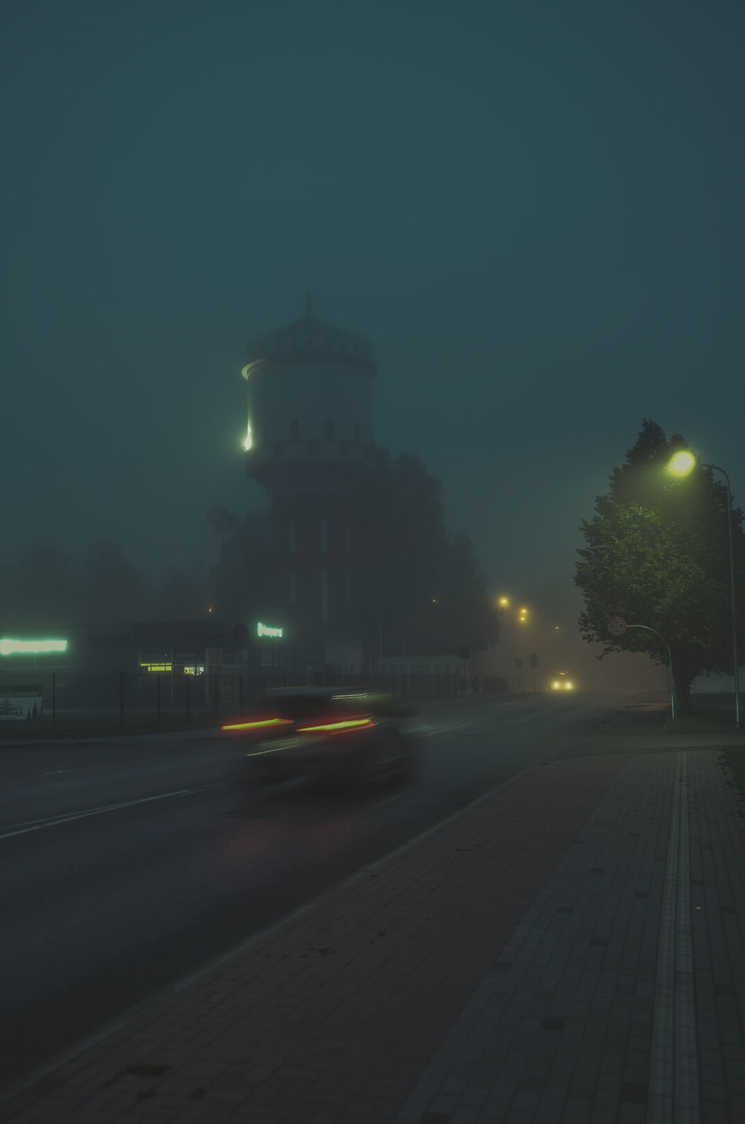 city street at dawn