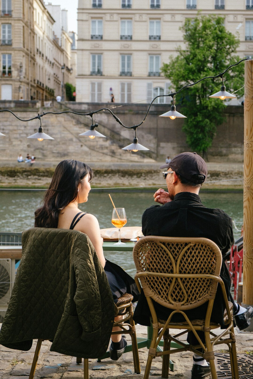 friends chatting on terrace